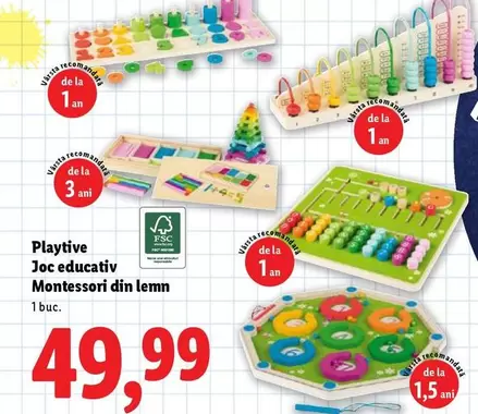 Joc educativ Montessori din lemn
