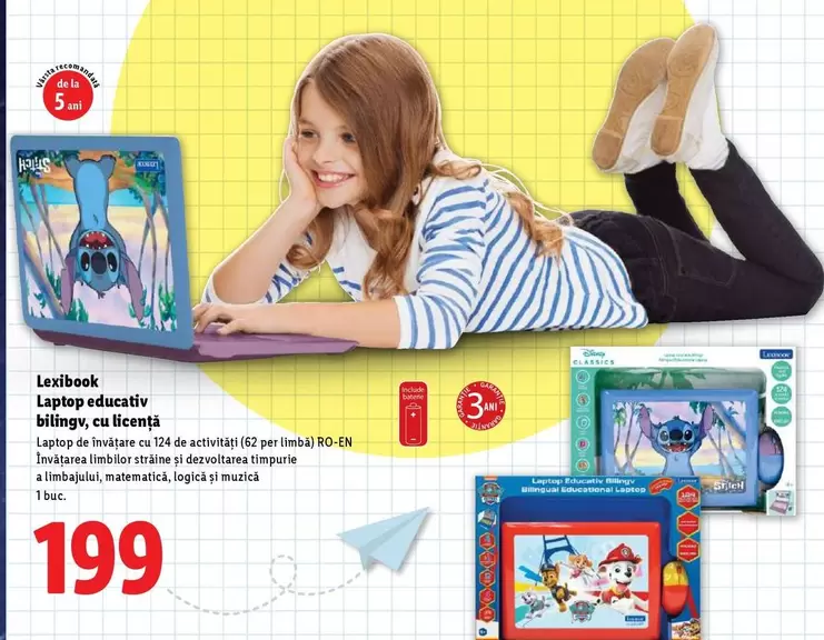 Laptop educativ bilingv, cu licență