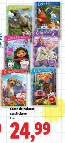 Carte de colorat, cu stickere