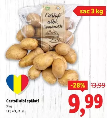 Cartofi albi spălați