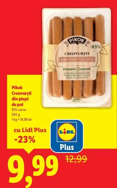 Crenvursti din piept de pui