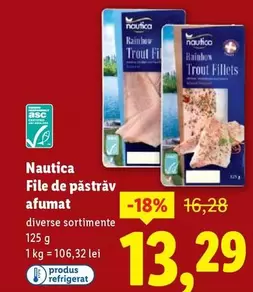 File de păstrăv afumat