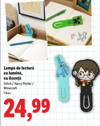 Harry Potter - Lampă de lectură cu lumină, cu licență Stitch /  / Minecraft