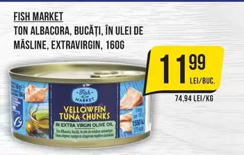 TON ALBACORA, BUCĂŢI, ÎN ULEI DE MĂSLINE, EXTRAVIRGIN