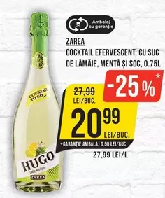 Zarea - COCKTAIL EFERVESCENT, CU SUC DE LĂMÂIE, MENTĂ ȘI SOC