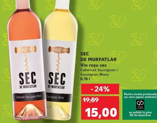 Vin roşu sec Cabernet Sauvignon/ Sauvignon Blanc