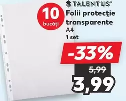 Folii protecţie transparente A4