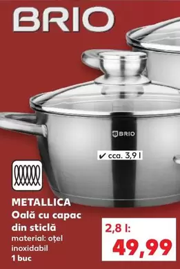 Oală cu capac din sticlă