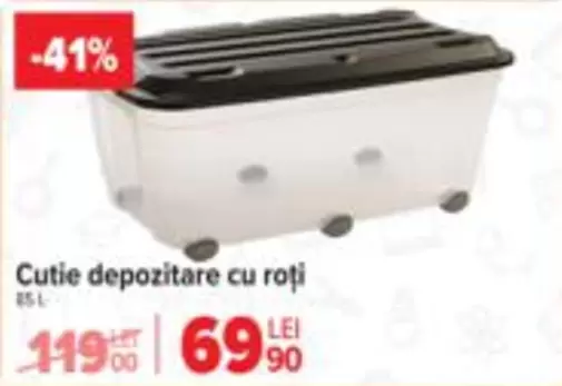Cutie depozitare cu roți