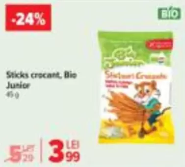 Sticks crocant, Bio Junior