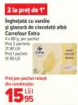 Inghețată cu vanilie şi glazură de ciocolată albă