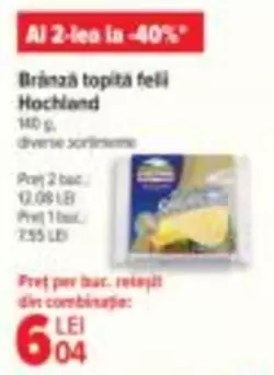 Branză topită feli