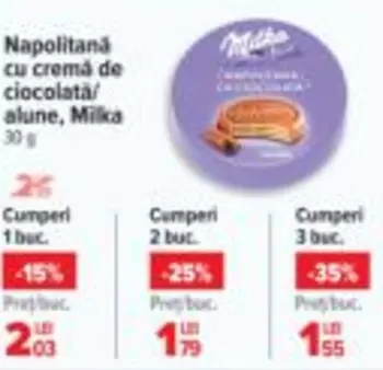 Milka - Napolitană cu cremă de ciocolată/alune