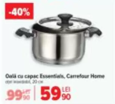 Oală cu capac Essentials, Carrefour Home