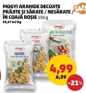 ARAHIDE DECOJITE PRĂJITE SI SĂRATE / NESARATE / ÎN COAJĂ ROȘIE