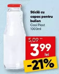 Sticlă cu capac pentru bulion