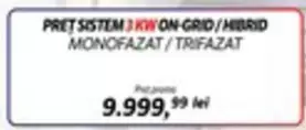 SISTEM 3 KW ON GRID / HIBRID MONOFAZAT / TRIFAZAT