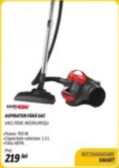 ASPIRATOR FĂRĂ SAC VACLT700R NEGRU/ROȘU