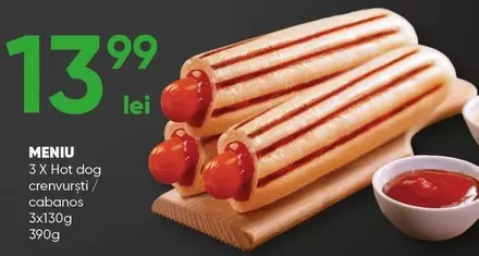MENIU 3 X Hot dog