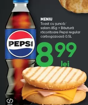 Pepsi - Toast cu şuncă/ salam + Băutură răcoritoare