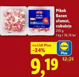 Bacon afumat, cubulete
