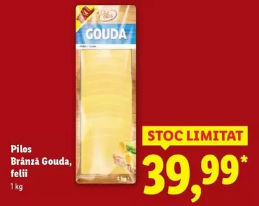 Brânză Gouda, felii