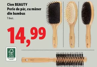 Perie de păr, cu mâner din bambus