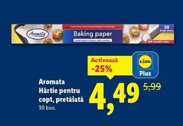 Hârtie pentru copt, pretăiată