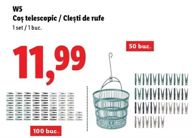 Coş telescopic / Clești de rufe