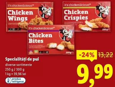 Chicken Wings, Chicken Bites, Chicken Crispies