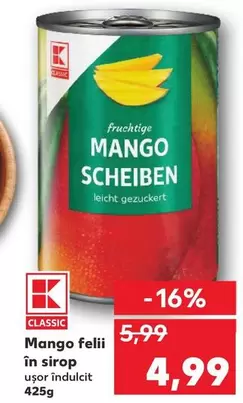 Mango felii în sirop