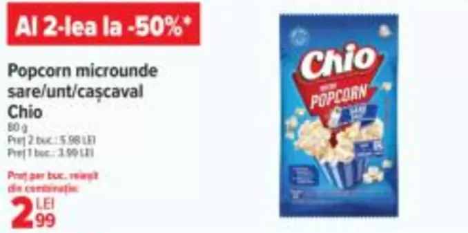 Chio - Popcorn microunde sare/unt/caşcaval