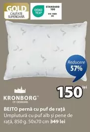 Alb - BEITO pernă cu puf de raţă
