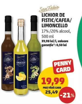 LICHIOR DE FISTIC/CAFEA/LIMONCELLO