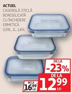 Actuel - CASEROLĂ STICLĂ BOROSILICATĂ CU ÎNCHIDERE ERMETICĂ