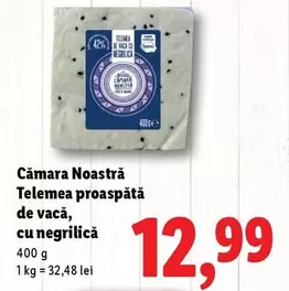 Telemea proaspătă de vacă, cu negrilică