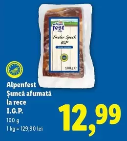 Şuncă afumată la rece I.G.P.
