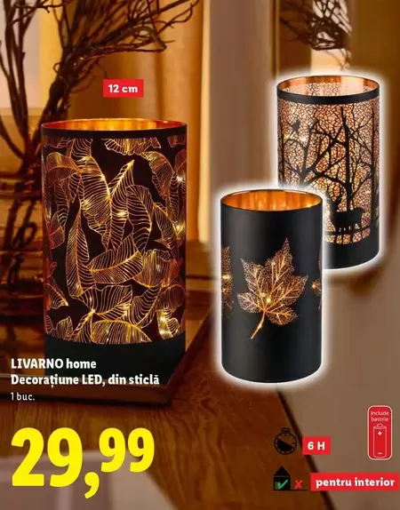 Decoratiune LED, din sticla