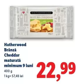 Brânză Cheddar maturată minimum 9 luni
