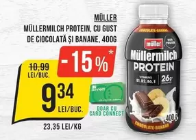 MÜLLERMILCH PROTEIN, CU GUST DE CIOCOLATĂ ȘI BANANE