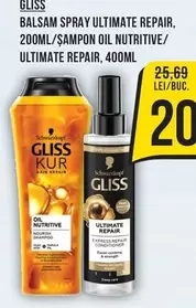 BALSAM SPRAY ULTIMATE REPAIR, 200ML/ŞAMPON OIL NUTRITIVE/ ULTIMATE REPAIR