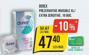 PREZERVATIVE INVISIBLE XL/ EXTRA SENSITIVE, 10 BUC.