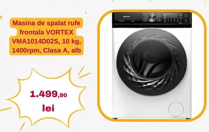 Alb - Masina de spalat rufe frontala VORTEX VMA1014D02S