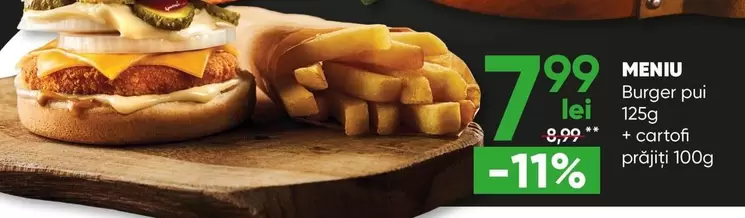 MENIU Burger pui