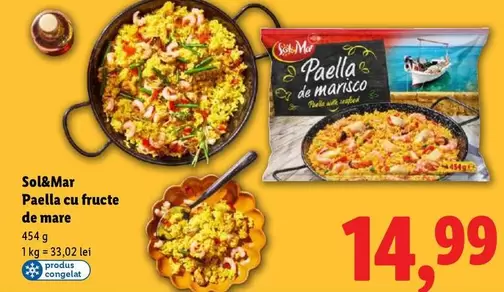 Paella cu fructe de mare