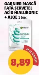 FAŢĂ ŞERVEȚEL ACID HIALURONIC + ALOE