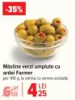 Măsline verzi umplute cu ardei