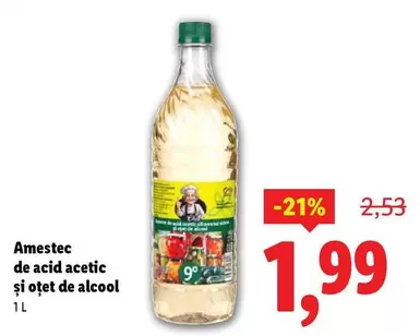 Amestec de acid acetic și oțet de alcool