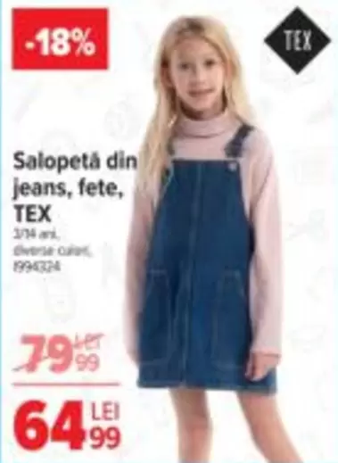Salopetă din jeans, fete