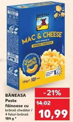 Paste făinoase cu brânză cheddar / 4 feluri brânză